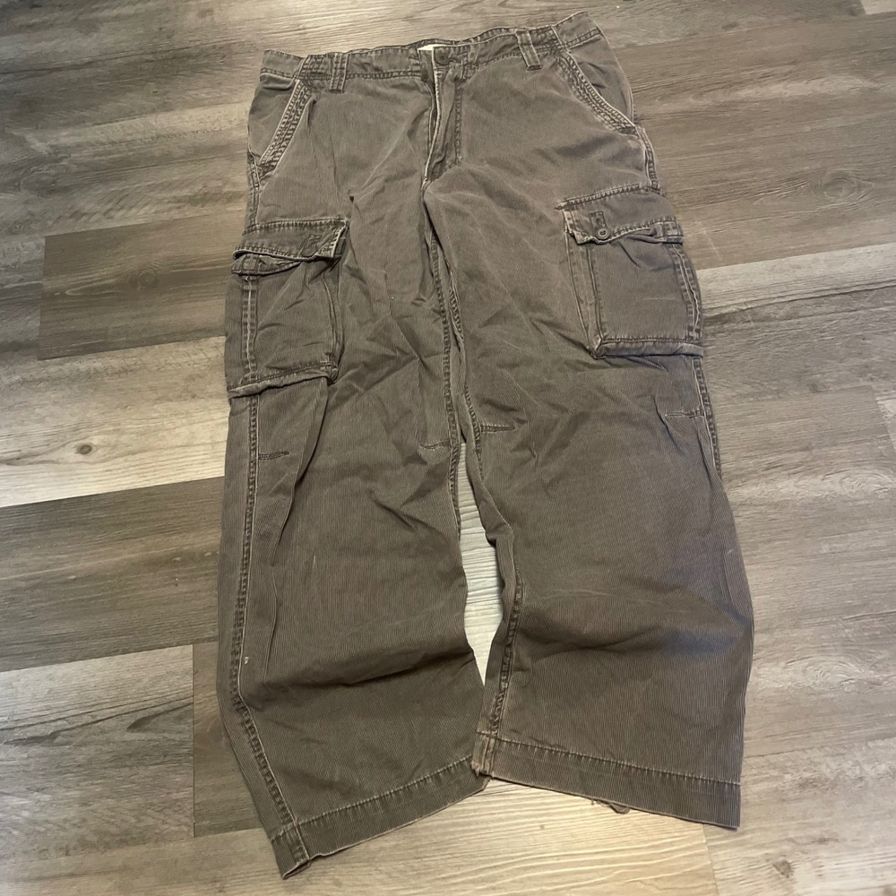 Urban Pipeline Mens Gray Micro  Cargo Pants Corduroy Style 34x32 Distressed